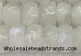 CMS1912 15.5 inches 6*10mm faceted rondelle white moonstone beads