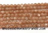 CMS2252 15 inches 8mm round orange moonstone beads wholesale
