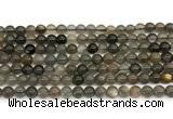 CMS2301 15 inches 6mm round black moonstone beads wholesale