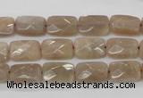 CMS40 15.5 inches 8*12mm faceted rectangle moonstone gemstone beads