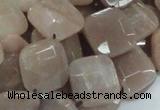 CMS42 15.5 inches 14*14mm faceted diamond moonstone gemstone beads