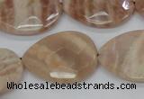 CMS56 15.5 inches 22*30mm faceted flat teardrop moonstone beads