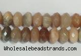 CMS565 15.5 inches 6*10mm faceted rondelle moonstone beads wholesale