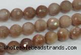 CMS59 15.5 inches 8mm faceted round moonstone gemstone beads