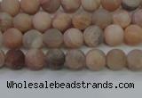 CMS601 15.5 inches 6mm round matte natural moonstone beads