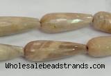 CMS76 15.5 inches 10*30mm faceted teardrop moonstone gemstone beads