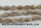 CMS87 15.5 inches 6*9mm faceted teardrop moonstone gemstone beads