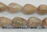 CMS91 15.5 inches 13*18mm faceted teardrop moonstone gemstone beads
