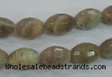 CMS92 15.5 inches 10*14mm faceted rice moonstone gemstone beads