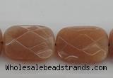 CMS973 15.5 inches 13*18mm faceted rectangle A grade moonstone beads