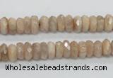 CMS98 15.5 inches 4*8mm faceted rondelle moonstone gemstone beads
