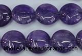 CNA270 15.5 inches 16mm flat round natural amethyst beads wholesale