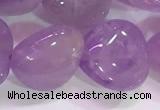 CNA984 15.5 inches 12*12mm heart natural lavender amethyst beads