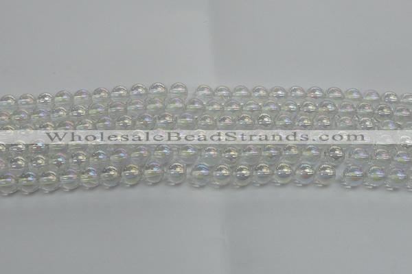 CNC201 15.5 inches 6mm round AB-color white crystal beads
