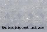 CNC552 15.5 inches 8mm round natural crackle white crystal beads