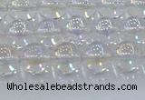 CNC571 15.5 inches 8mm round plated natural white crystal beads