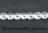 CNC71 15 inches 8mm faceted coin grade A natural white crystal beads