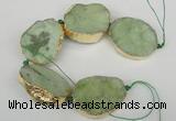 CNG1500 8 inches 30*35mm - 35*45mm freeform agate beads with brass setting