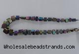 CNG1583 15.5 inches 8*12mm - 12*20mm nuggets plated quartz beads