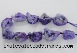 CNG1648 15.5 inches 22*30mm - 25*45mm nuggets plated druzy agate beads
