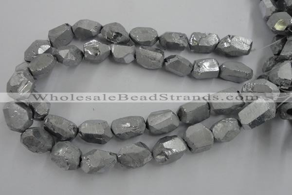 CNG1800 13*18mm - 15*20mm faceted nuggets plated quartz beads