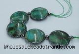 CNG2191 7.5 inches 30mm flat round agate beads with brass setting