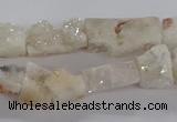 CNG3150 15.5 inche 8*15mm - 11*20mm freeform plated druzy agate beads