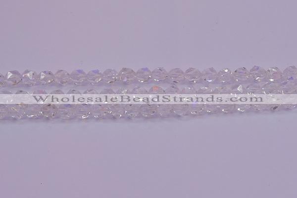 CNG5471 15.5 inches 6mm faceted nuggets white crystal beads