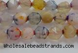 CNG6500 15.5 inches 6mm faceted nuggets agate beads wholesale