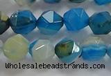 CNG6525 15.5 inches 8mm faceted nuggets line agate beads