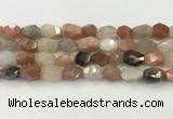 CNG6966 10*12mm - 11*16mm faceted nuggets mixed moonstone beads