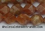 CNG7297 15.5 inches 10mm faceted nuggets sunstone beads