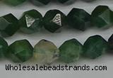 CNG7337 15.5 inches 10mm faceted nuggets moss agate beads