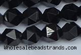 CNG7353 15.5 inches 12mm faceted nuggets Black agate beads
