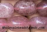 CNG8062 15.5 inches 8*10mm - 10*14mmm nuggets strawberry quartz beads