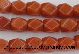 CNG811 15.5 inches 9*12mm faceted nuggets red aventurine beads