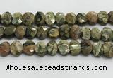 CNG8619 10*13mm - 12*16mm faceted freeform rhyolite beads