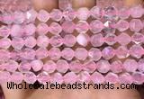 CNG8691 15.5 inches 8mm faceted nuggets rose quartz beads