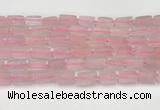 CNG8846 15.5 inches 8*12mm - 10*16mm nuggets matte rose quartz beads