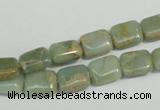 CNS254 15.5 inches 8*10mm rectangle natural serpentine jasper beads