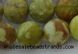 CNS655 15.5 inches 16mm round matte green dragon serpentine jasper beads