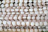 COIN140 15 inches 6mm faceted coin rose quartz beads