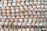 COIN142 15 inches 6mm faceted coin pink aventurine jade beads