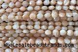 COIN143 15 inches 6mm faceted coin moonstone gemstone beads