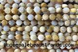 COIN148 15 inches 6mm faceted coin chrysanthemum agate beads