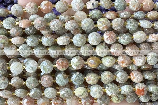 COIN149 15 inches 6mm faceted coin jade beads