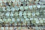 COIN159 15 inches 6mm faceted coin green rutilated quartz beads