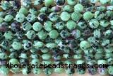 COIN160 15 inches 6mm faceted coin ruby zoisite beads