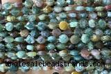 COIN164 15 inches 6mm faceted coin India agate beads