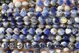 COIN166 15 inches 6mm faceted coin sodalite gemstone beads